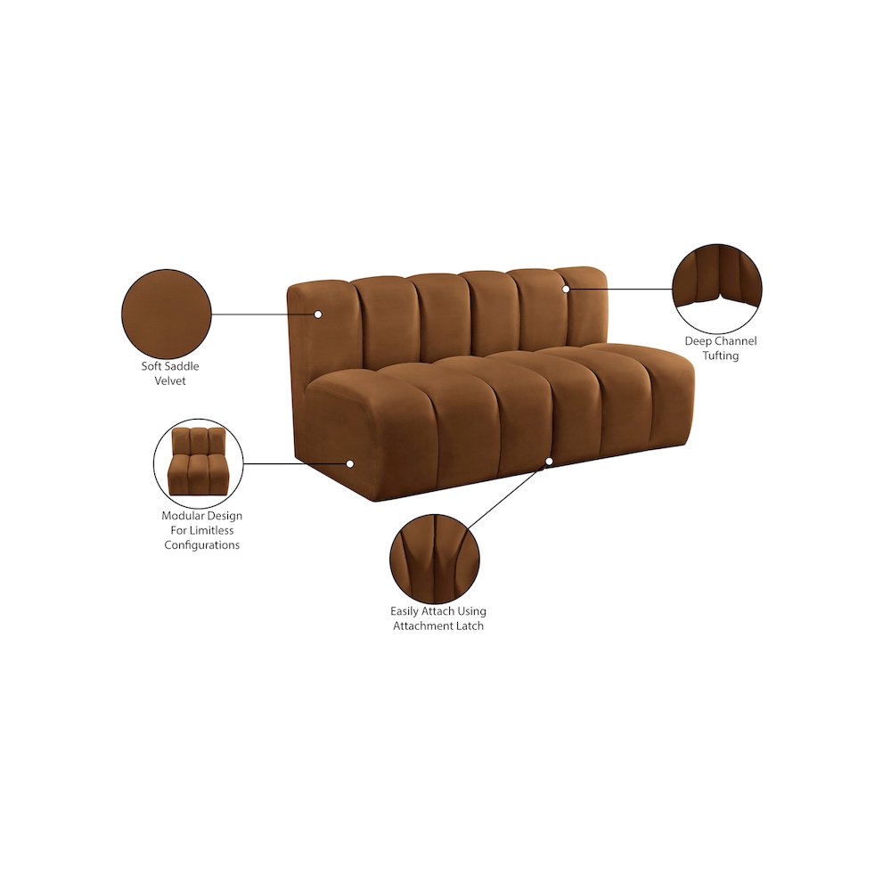 Arc Saddle Velvet Modular Sofa. Picture 10