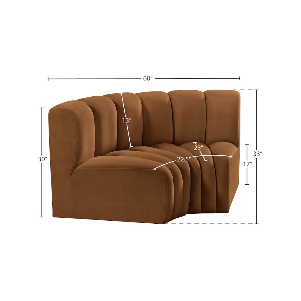 Arc Saddle Velvet Modular Sofa. Picture 8