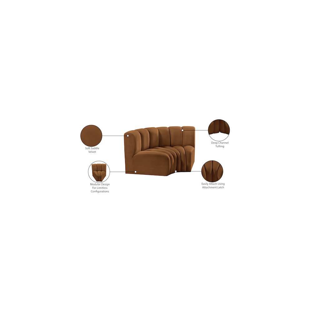 Arc Saddle Velvet Modular Sofa. Picture 9