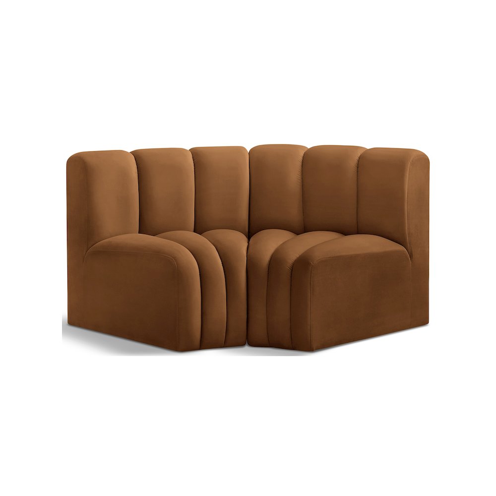 Arc Saddle Velvet Modular Sofa. Picture 1