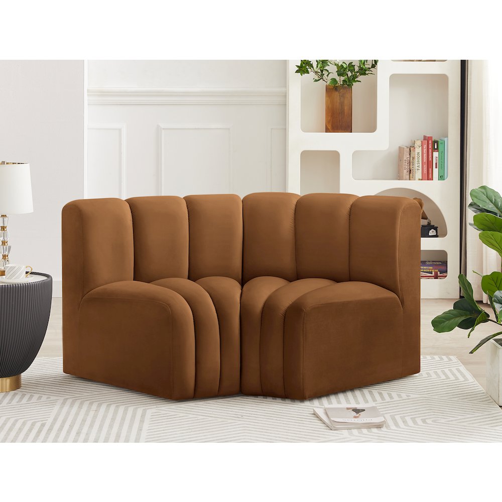 Arc Saddle Velvet Modular Sofa. Picture 2
