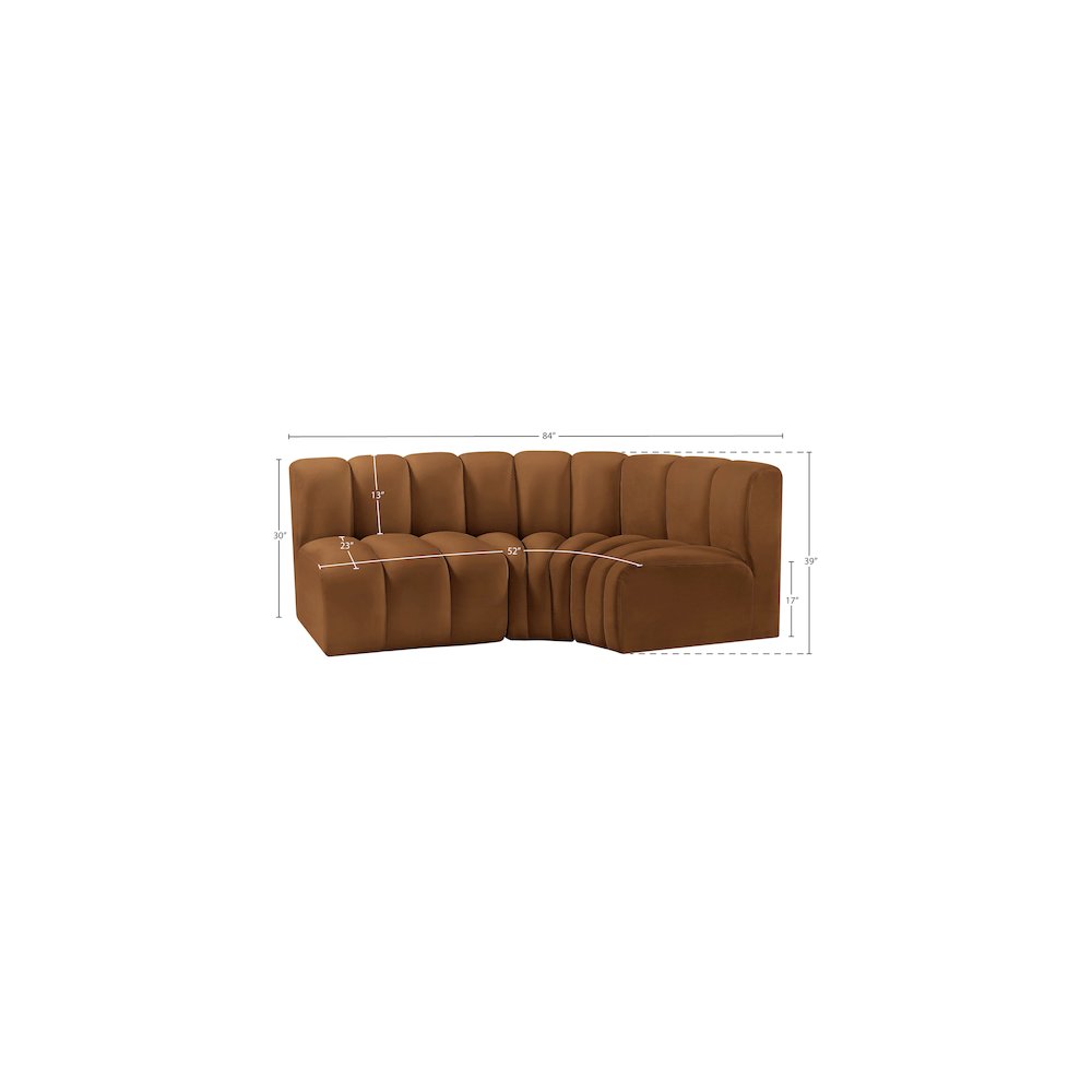 Arc Saddle Velvet Modular Sofa. Picture 9