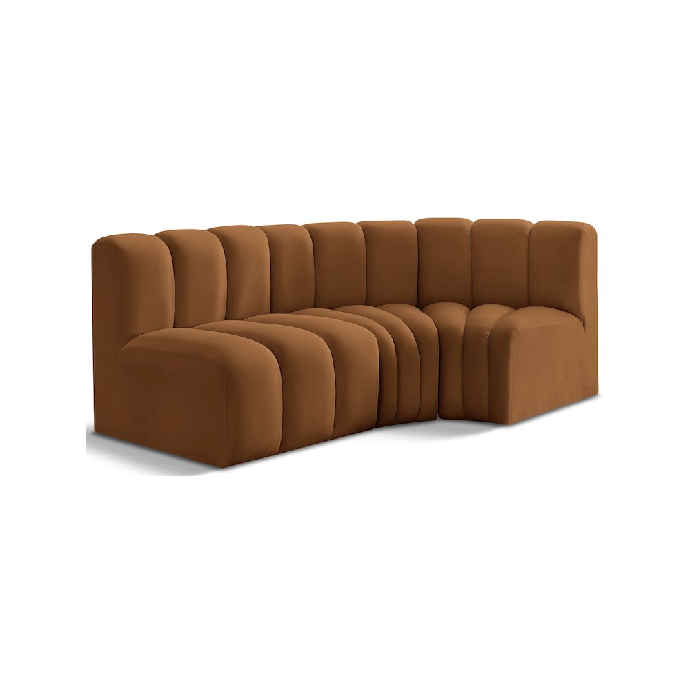 Arc Saddle Velvet Modular Sofa. Picture 1