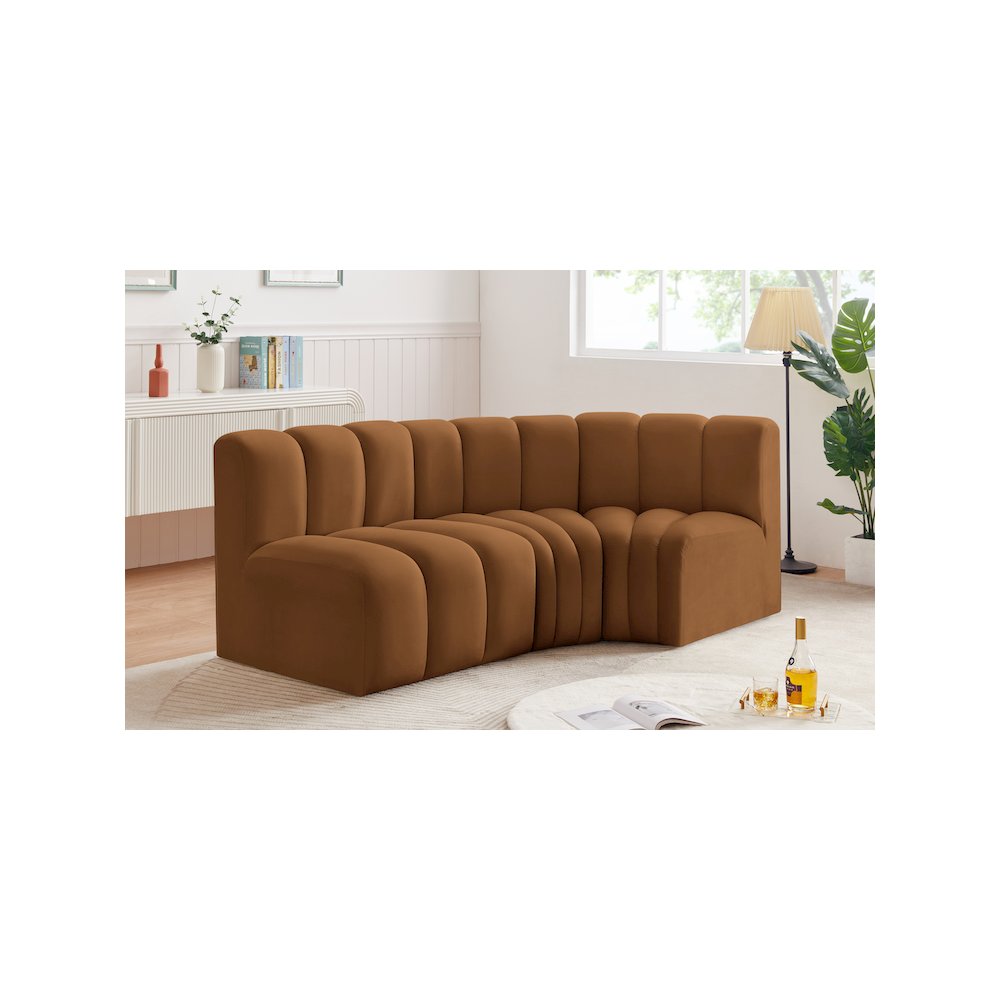Arc Saddle Velvet Modular Sofa. Picture 2