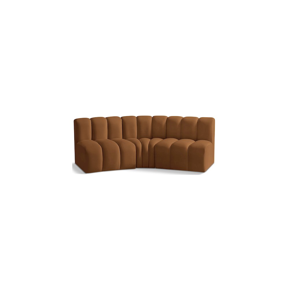Arc Saddle Velvet Modular Sofa. Picture 1