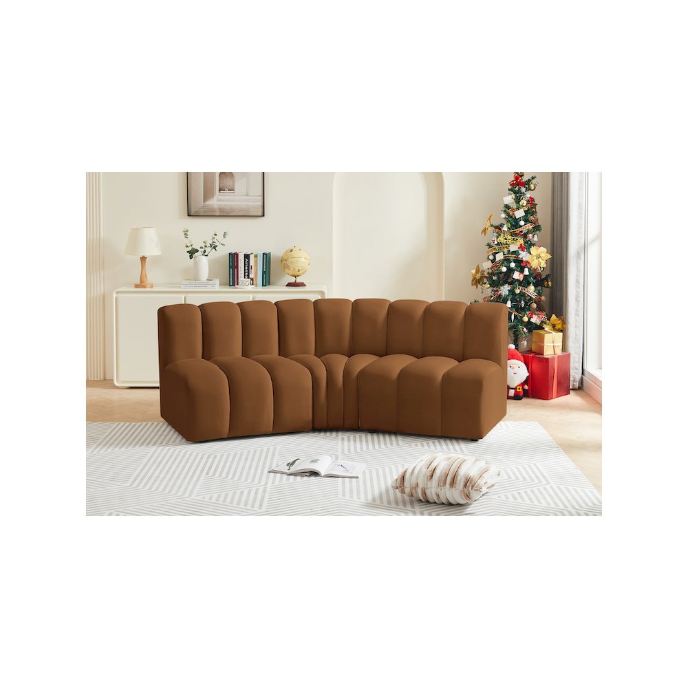Arc Saddle Velvet Modular Sofa. Picture 2