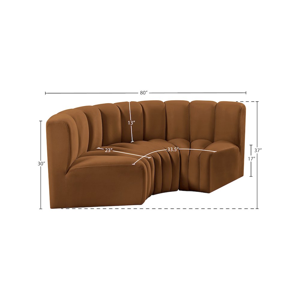 Arc Saddle Velvet Modular Sofa. Picture 8