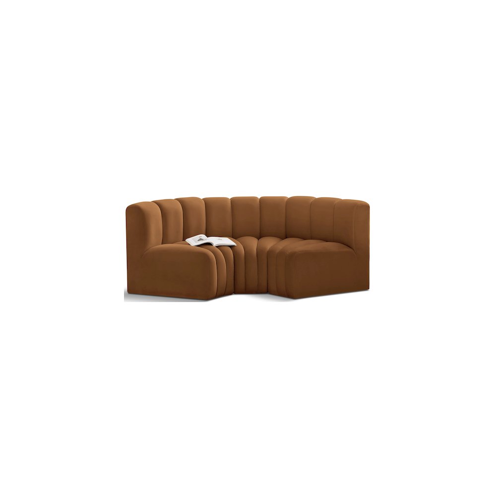 Arc Saddle Velvet Modular Sofa. Picture 1