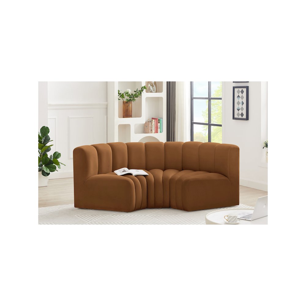 Arc Saddle Velvet Modular Sofa. Picture 2