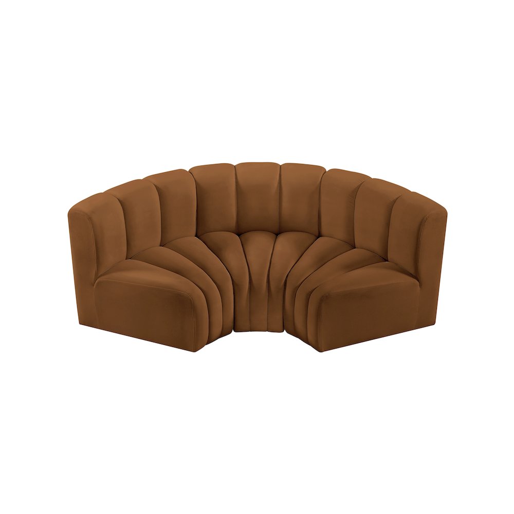 Arc Saddle Velvet Modular Sofa. Picture 4