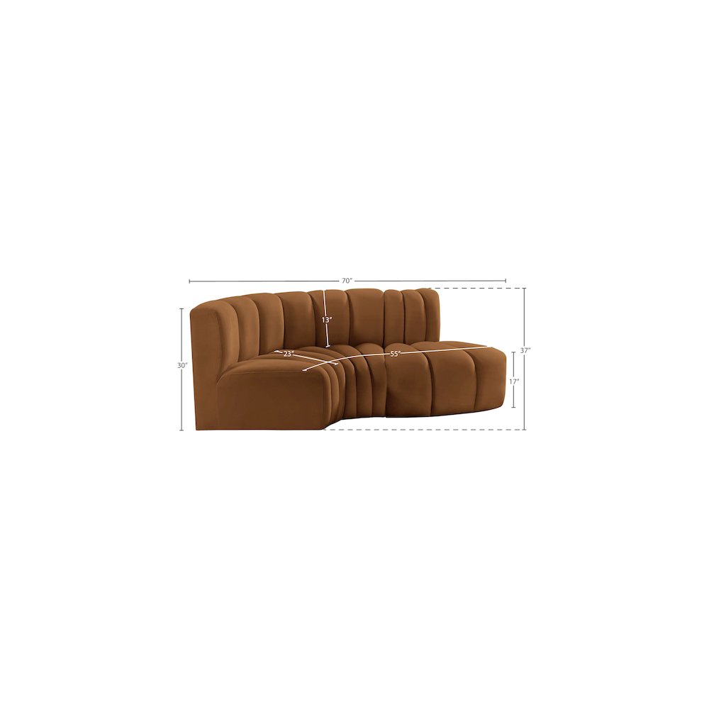 Arc Saddle Velvet Modular Sofa. Picture 9