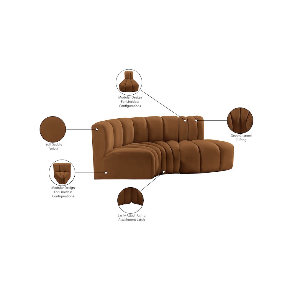 Arc Saddle Velvet Modular Sofa. Picture 10