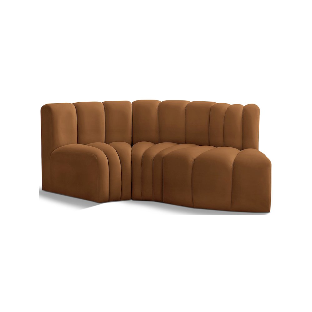 Arc Saddle Velvet Modular Sofa. Picture 1