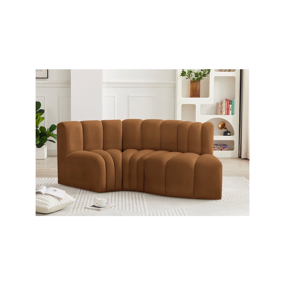 Arc Saddle Velvet Modular Sofa. Picture 2