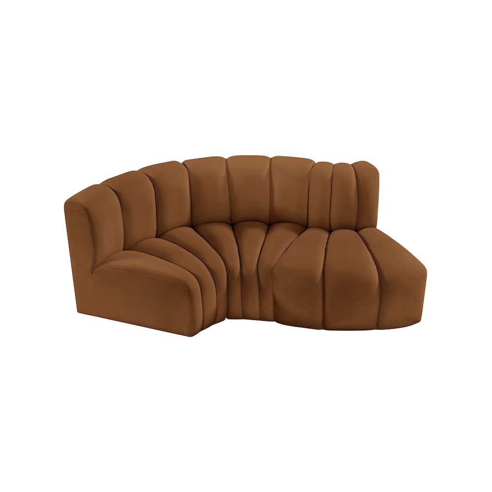 Arc Saddle Velvet Modular Sofa. Picture 4