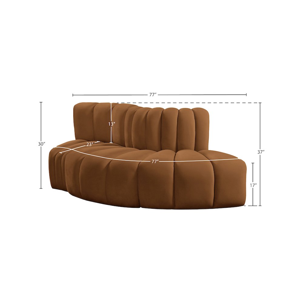 Arc Saddle Velvet Modular Sofa. Picture 8