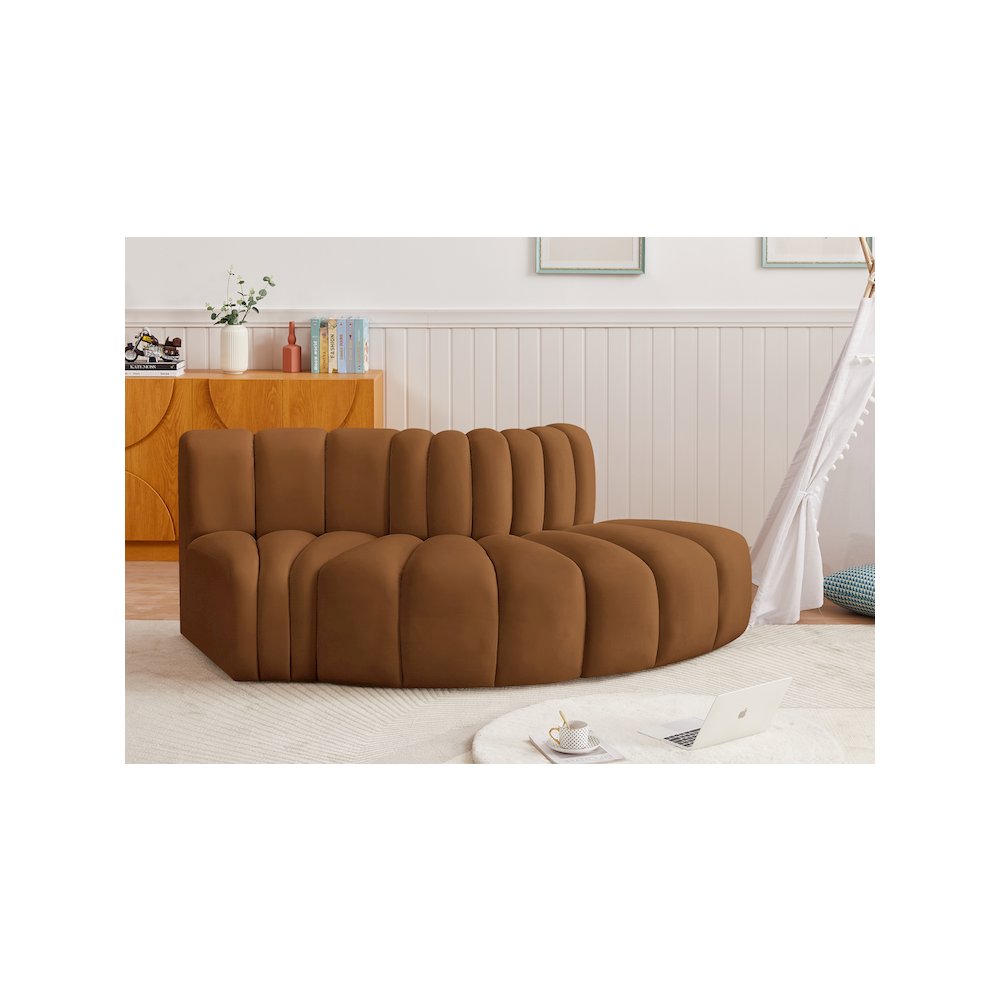 Arc Saddle Velvet Modular Sofa. Picture 2