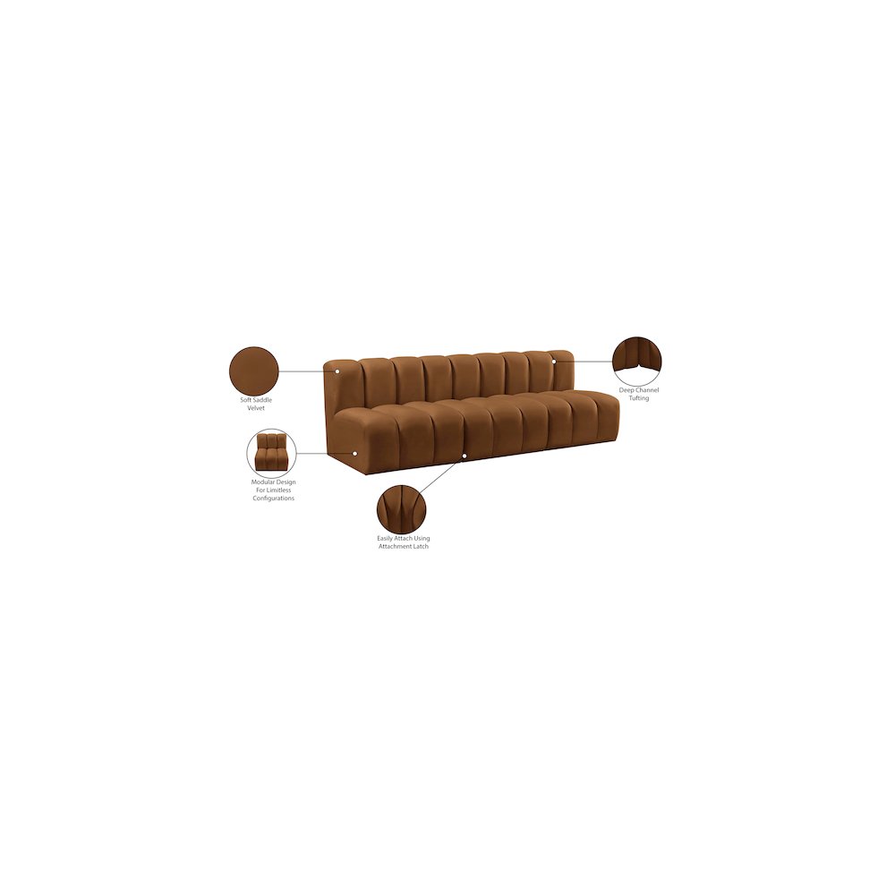 Arc Saddle Velvet Modular Sofa. Picture 10