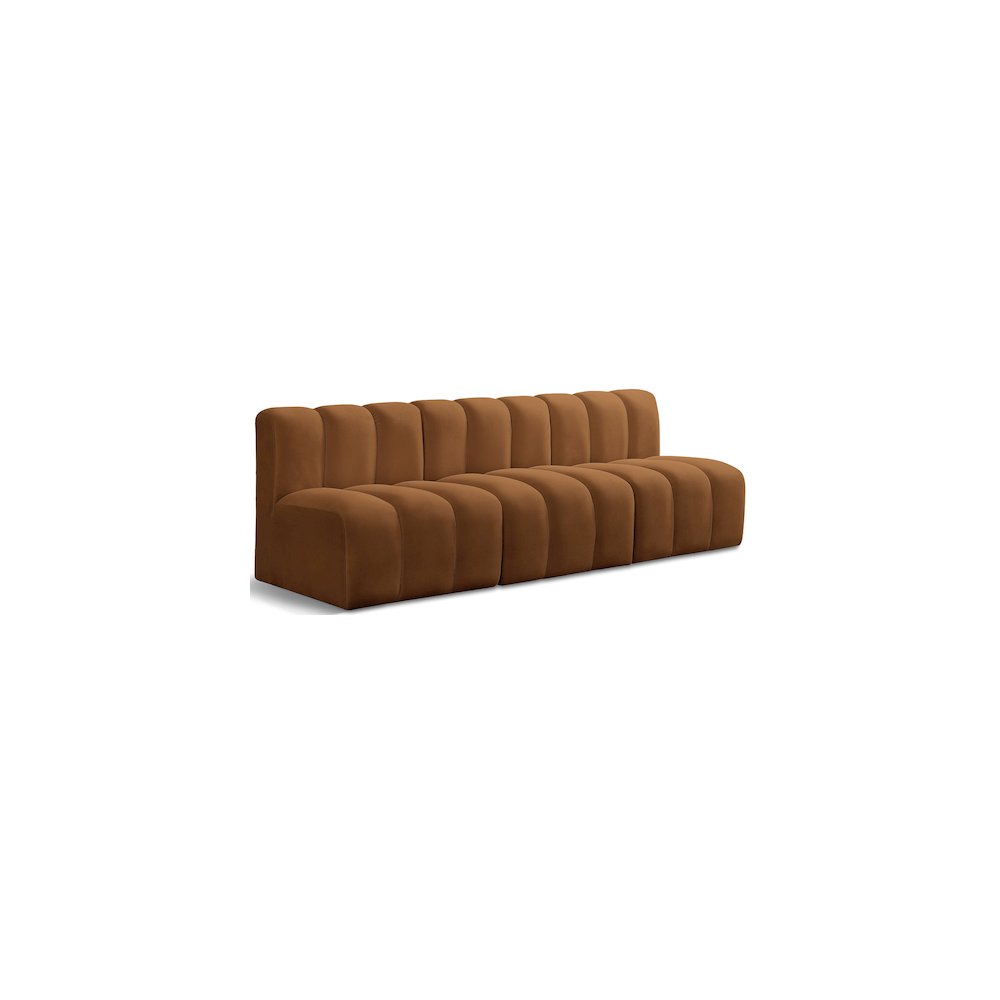 Arc Saddle Velvet Modular Sofa. Picture 1