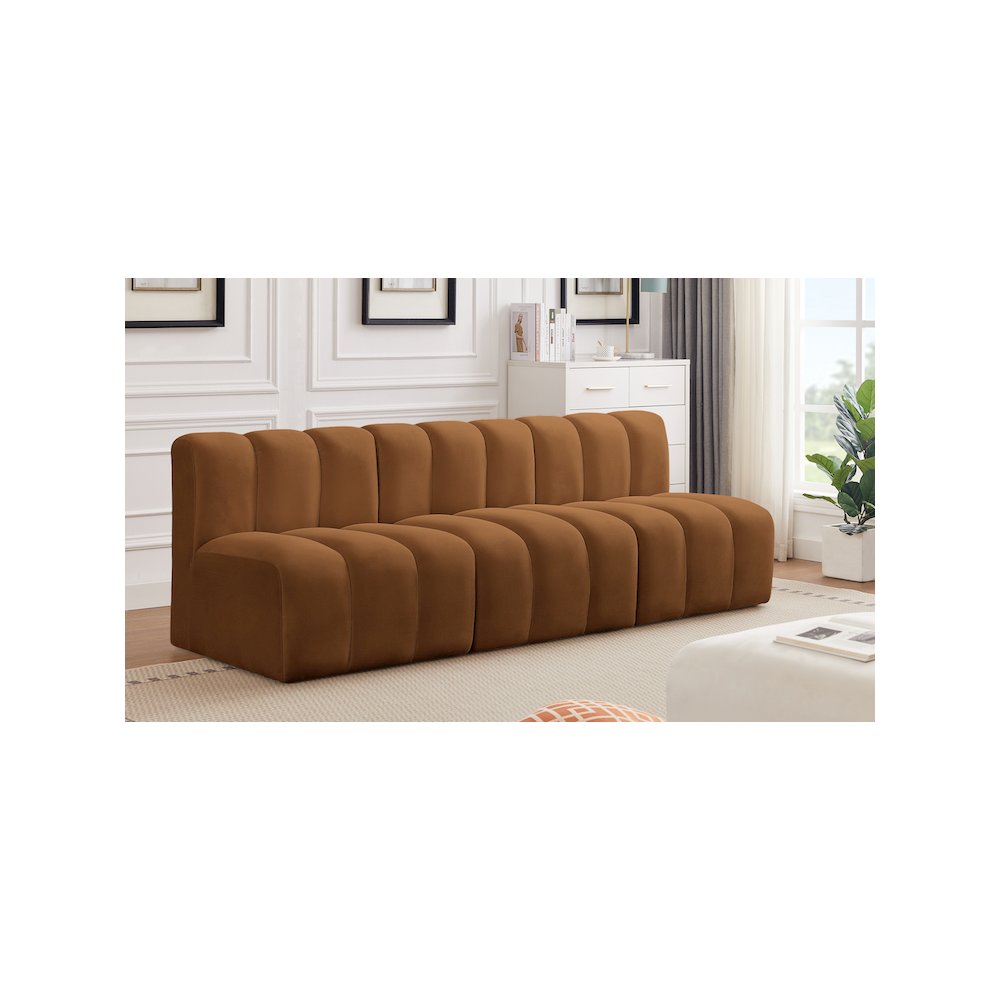 Arc Saddle Velvet Modular Sofa. Picture 2