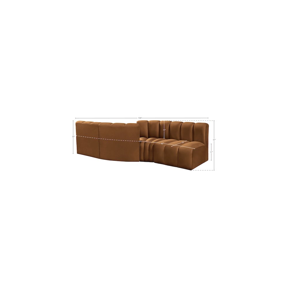 Arc Saddle Velvet Modular Sofa. Picture 8