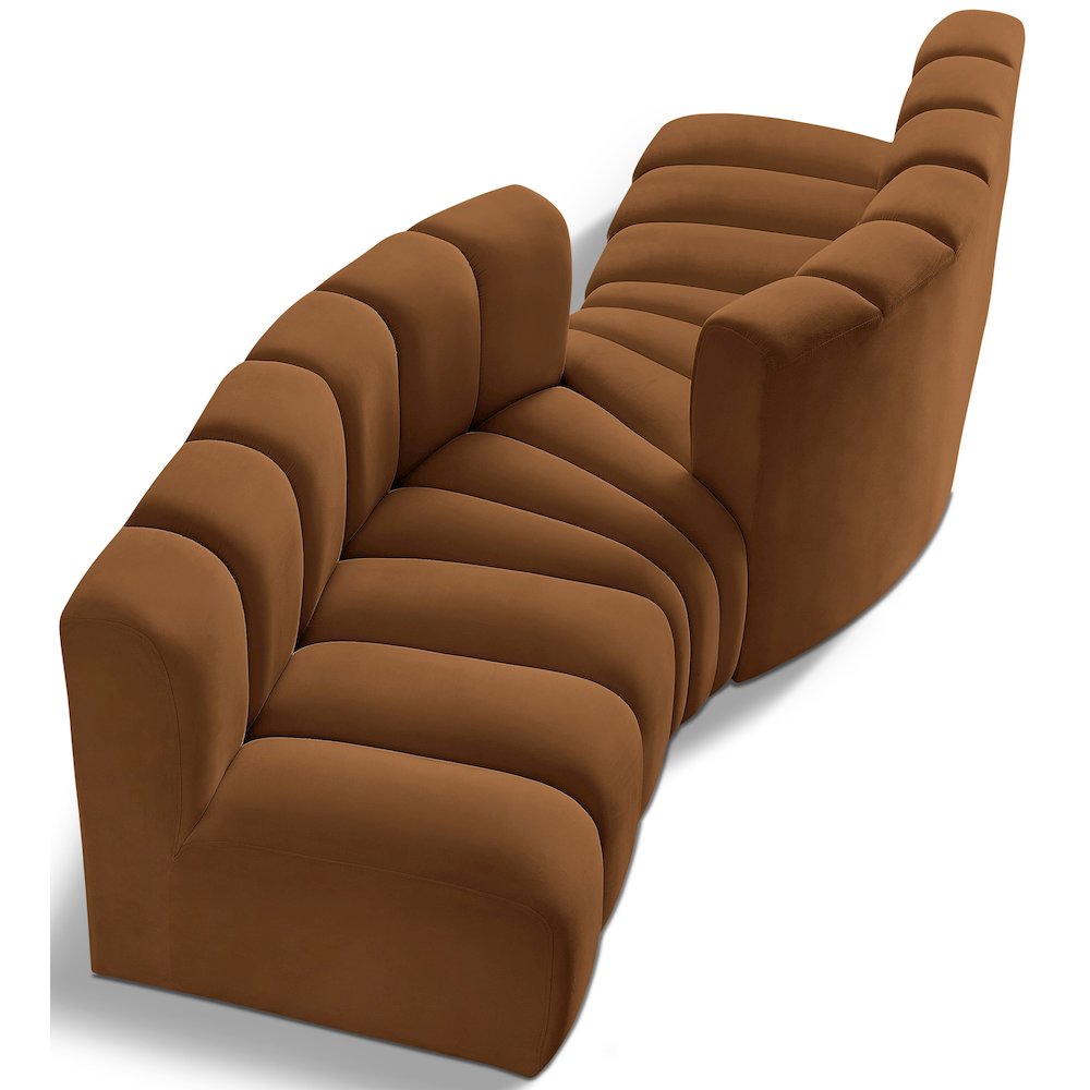 Arc Saddle Velvet Modular Sofa. Picture 1