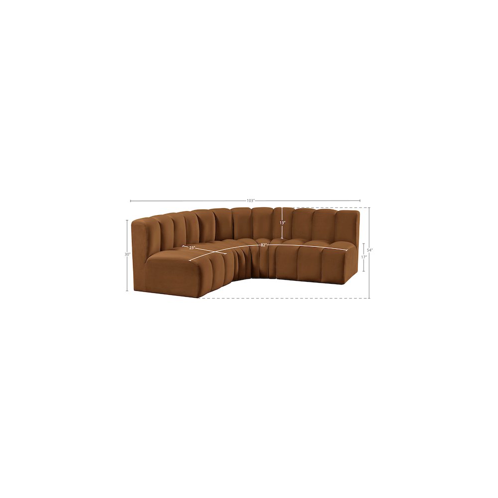 Arc Saddle Velvet Modular Sofa. Picture 10