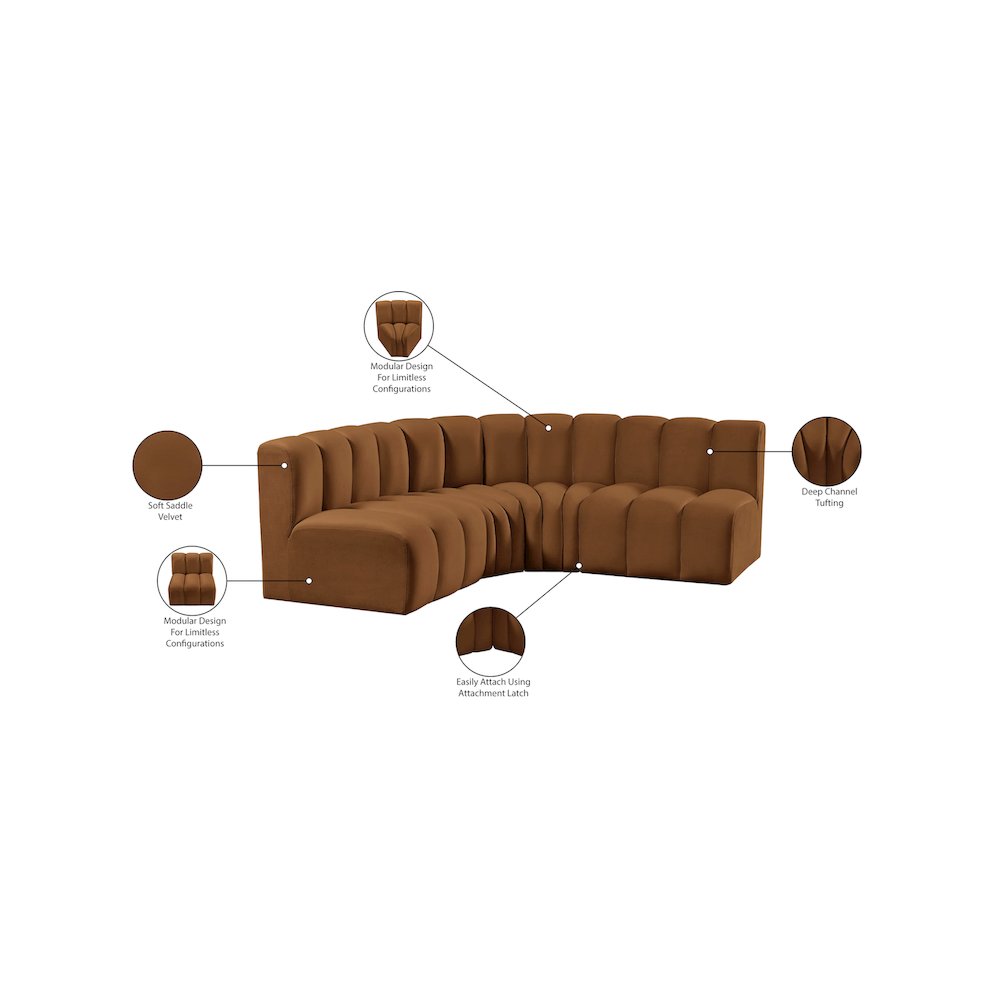 Arc Saddle Velvet Modular Sofa. Picture 11