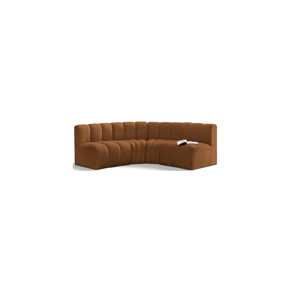 Arc Saddle Velvet Modular Sofa. Picture 1