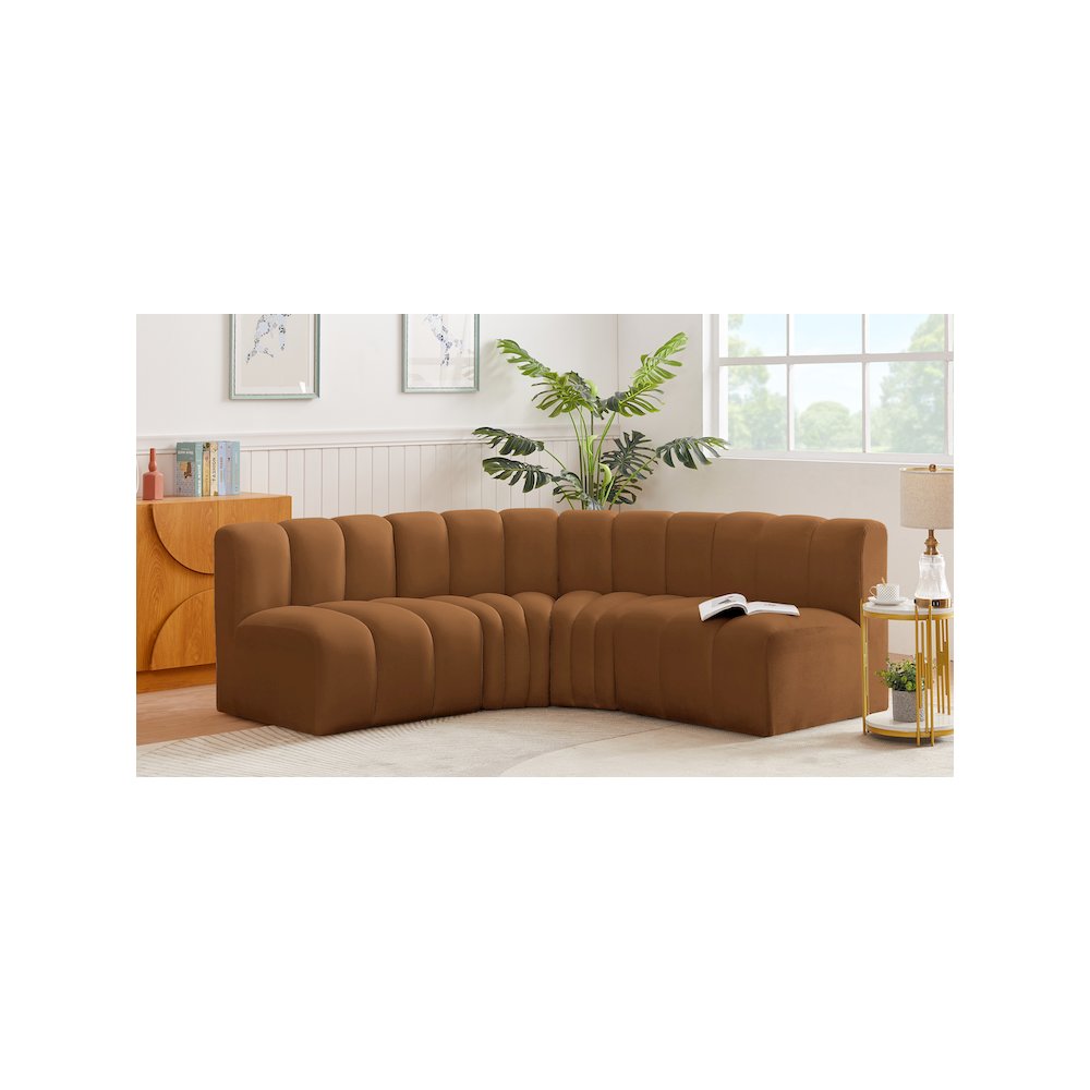 Arc Saddle Velvet Modular Sofa. Picture 2