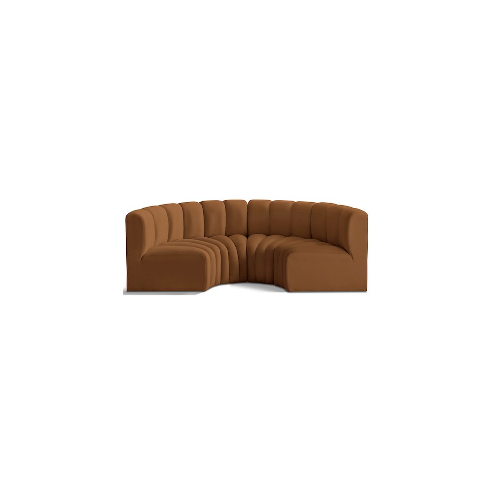 Arc Saddle Velvet Modular Sofa. Picture 1