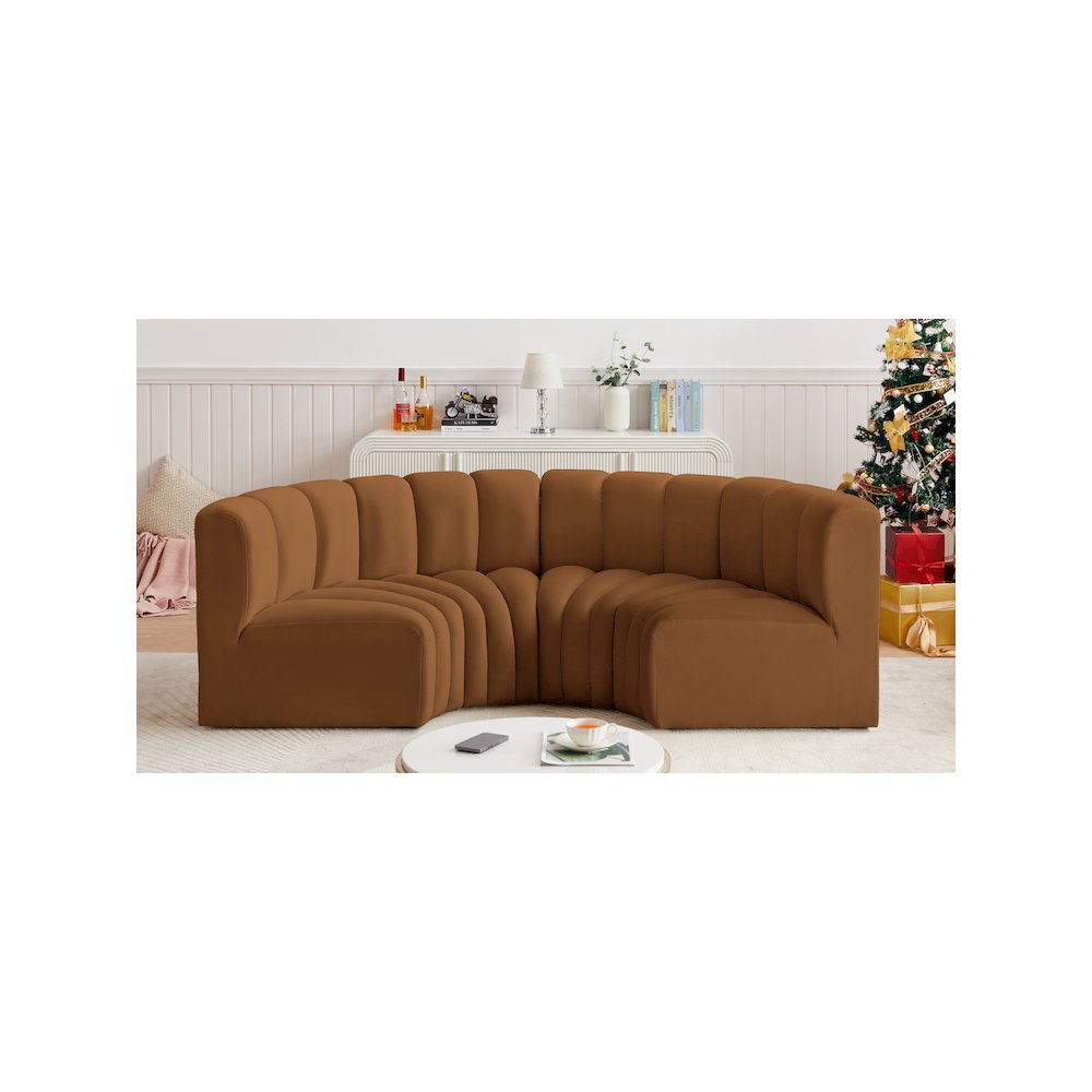 Arc Saddle Velvet Modular Sofa. Picture 2