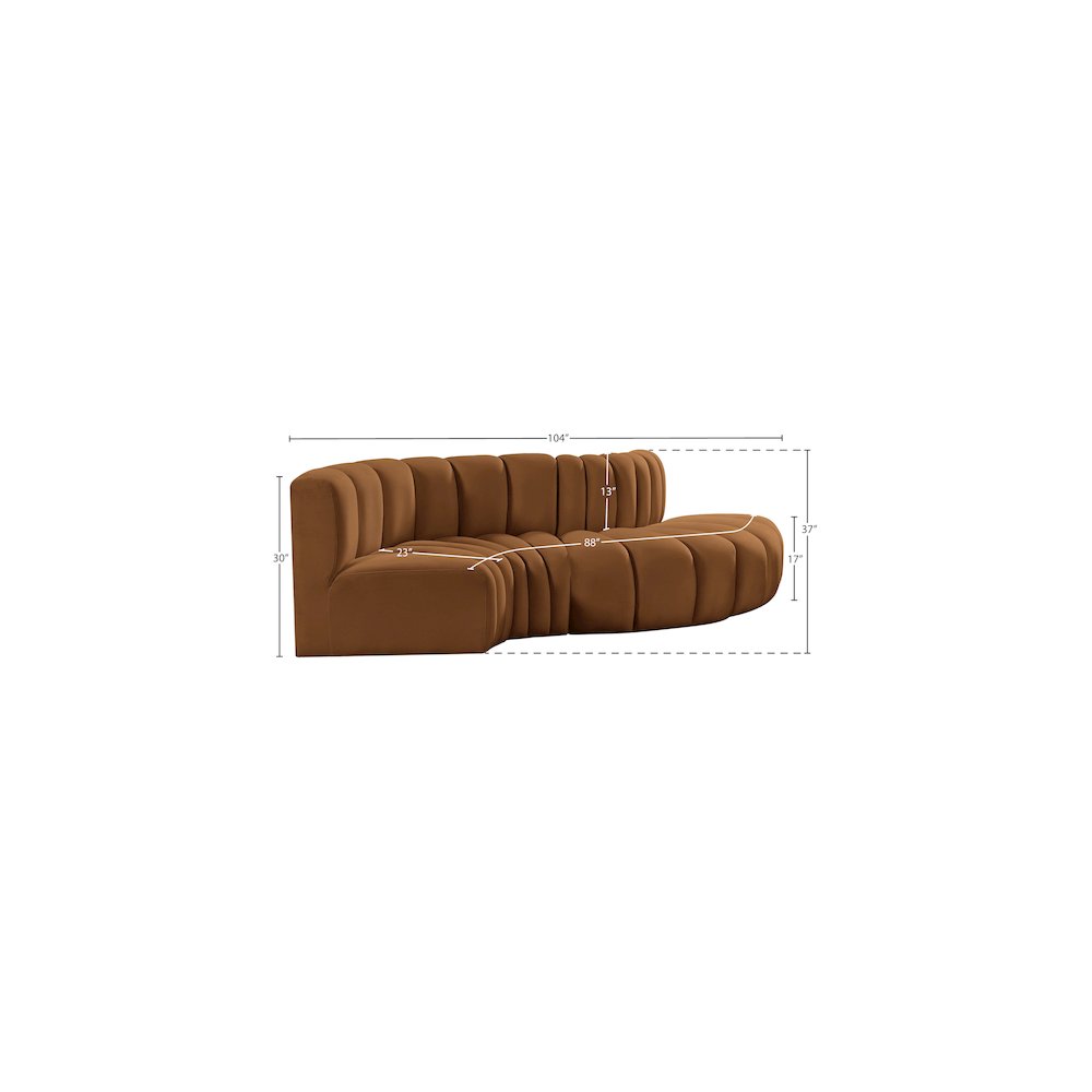 Arc Saddle Velvet Modular Sofa. Picture 10