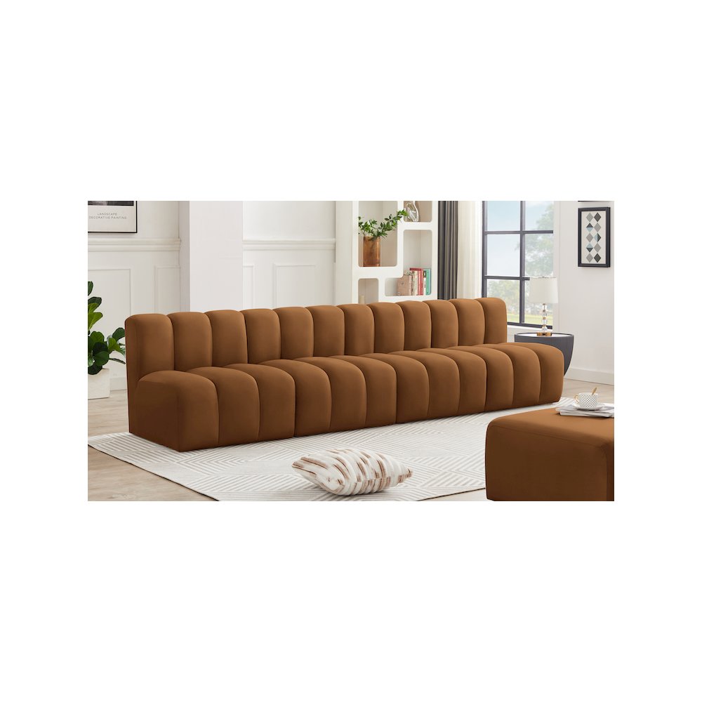 Arc Saddle Velvet Modular Sofa. Picture 2