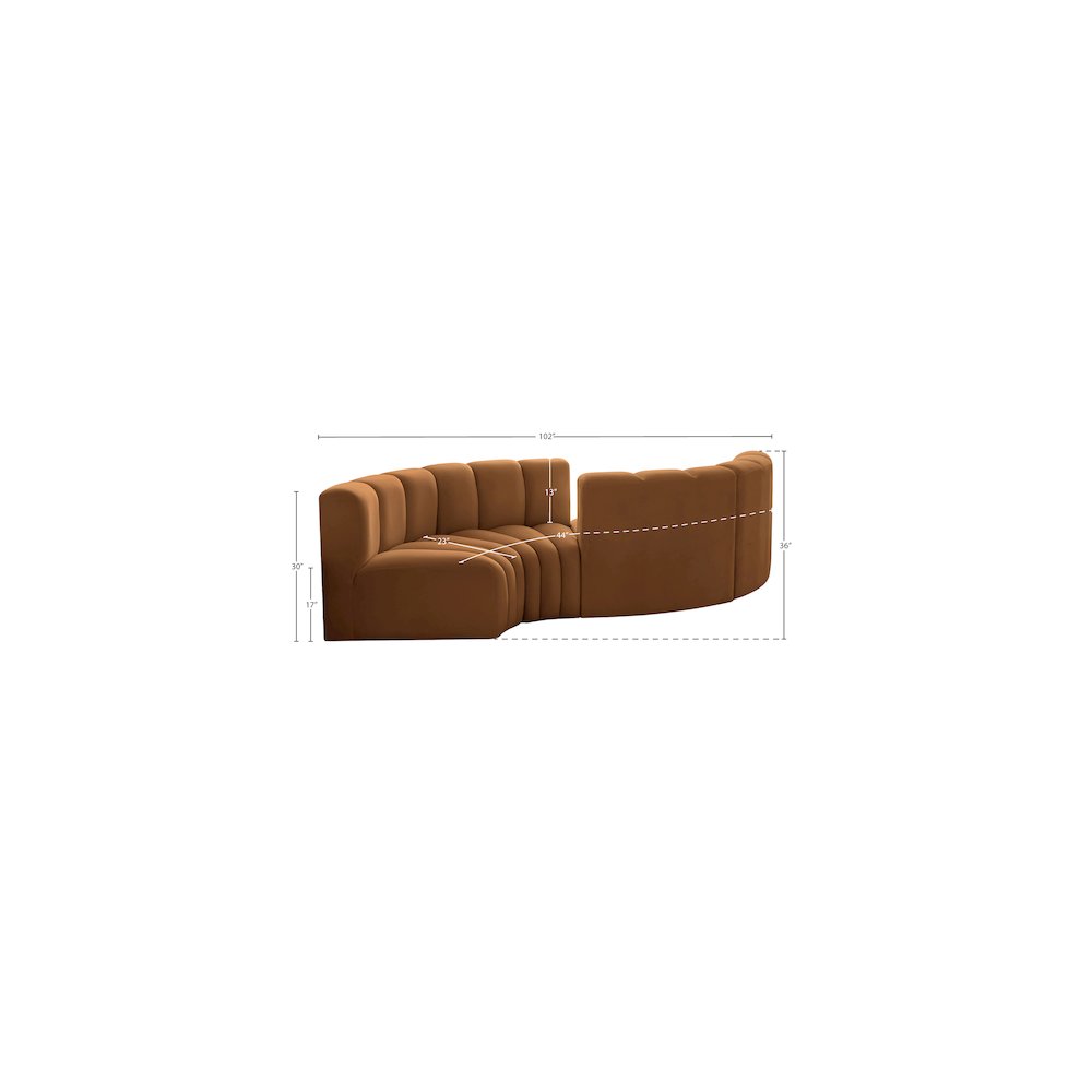Arc Saddle Velvet Modular Sofa. Picture 7