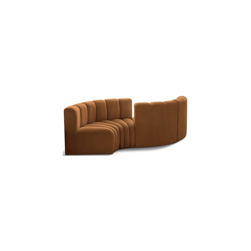 Arc Saddle Velvet Modular Sofa. Picture 1