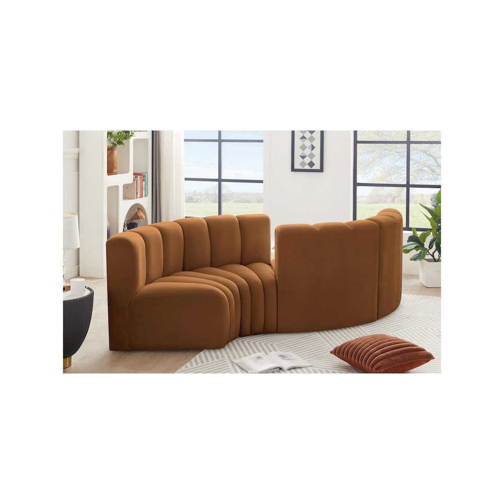Arc Saddle Velvet Modular Sofa. Picture 2
