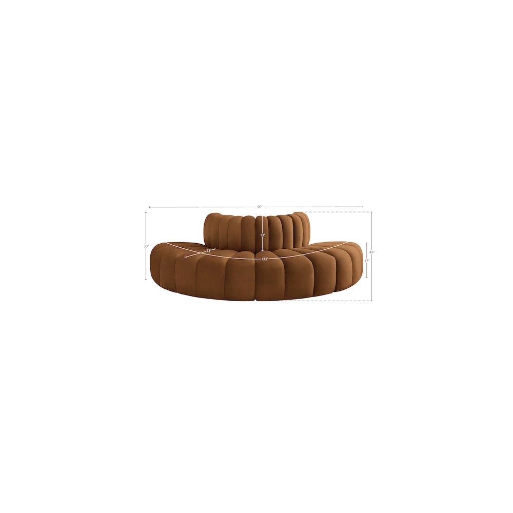 Arc Saddle Velvet Modular Sofa. Picture 8