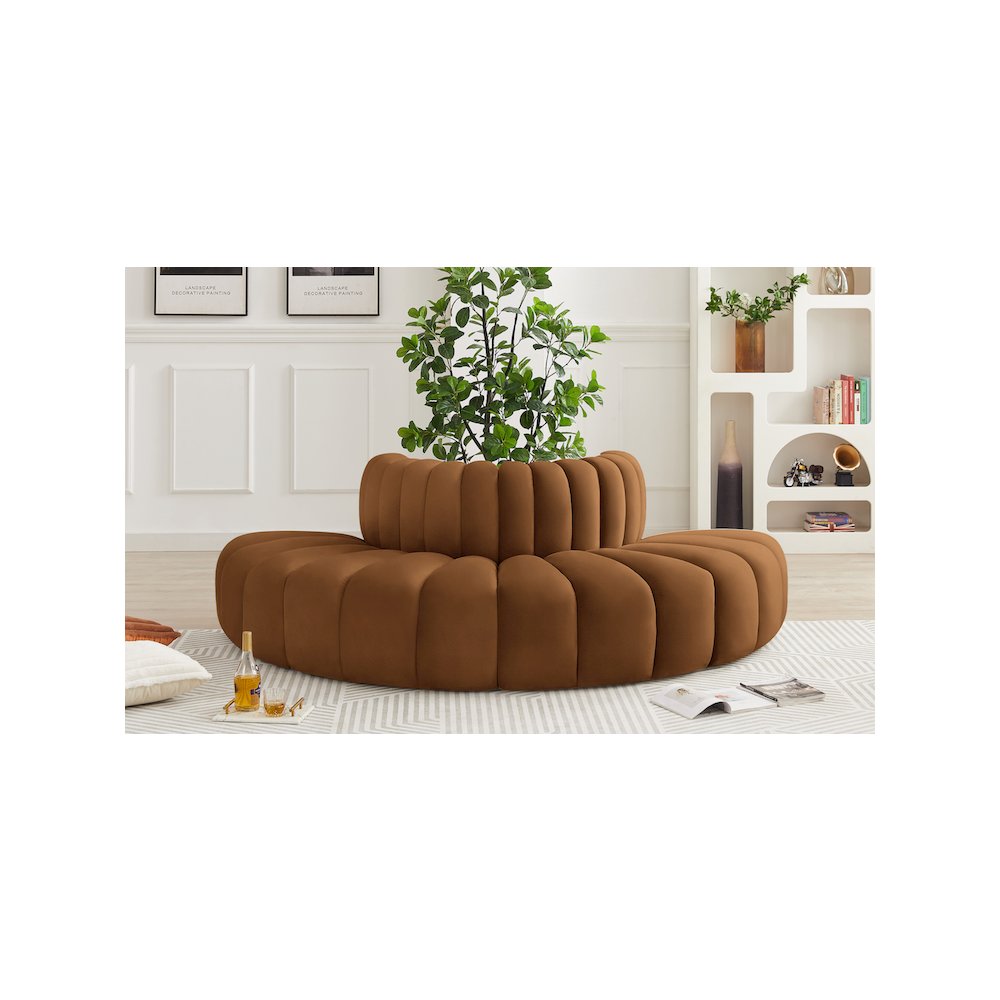 Arc Saddle Velvet Modular Sofa. Picture 2