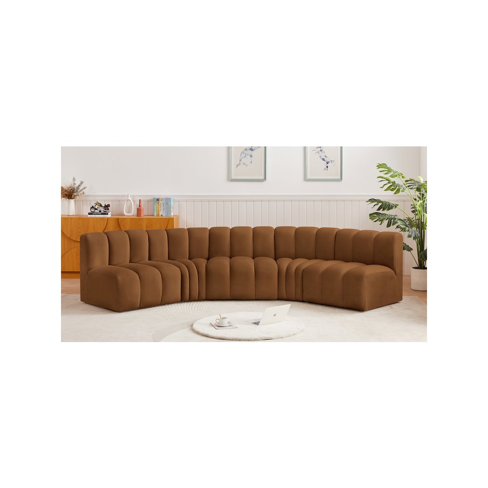 Arc Saddle Velvet Modular Sofa. Picture 2