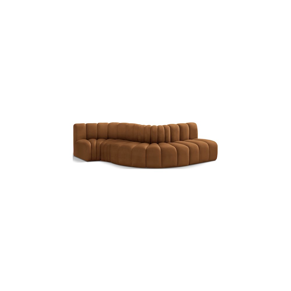 Arc Saddle Velvet Modular Sofa. Picture 1