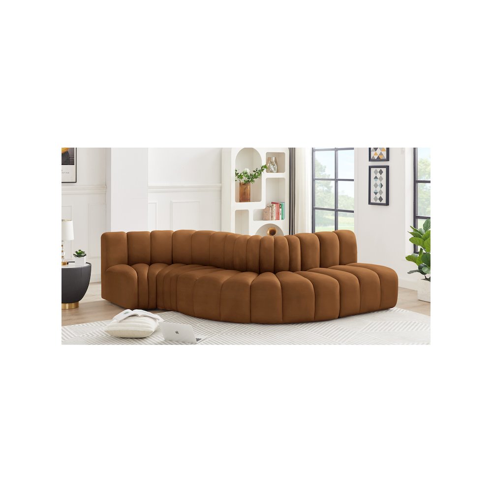 Arc Saddle Velvet Modular Sofa. Picture 2
