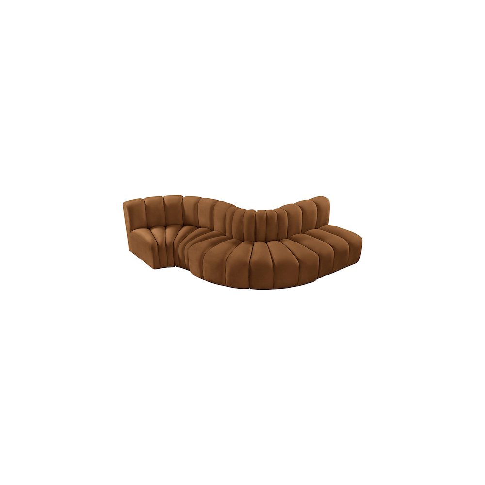 Arc Saddle Velvet Modular Sofa. Picture 4