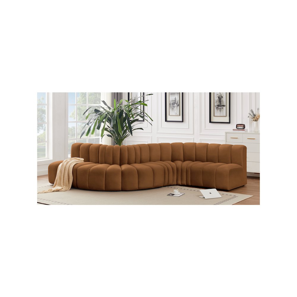 Arc Saddle Velvet Modular Sofa. Picture 2
