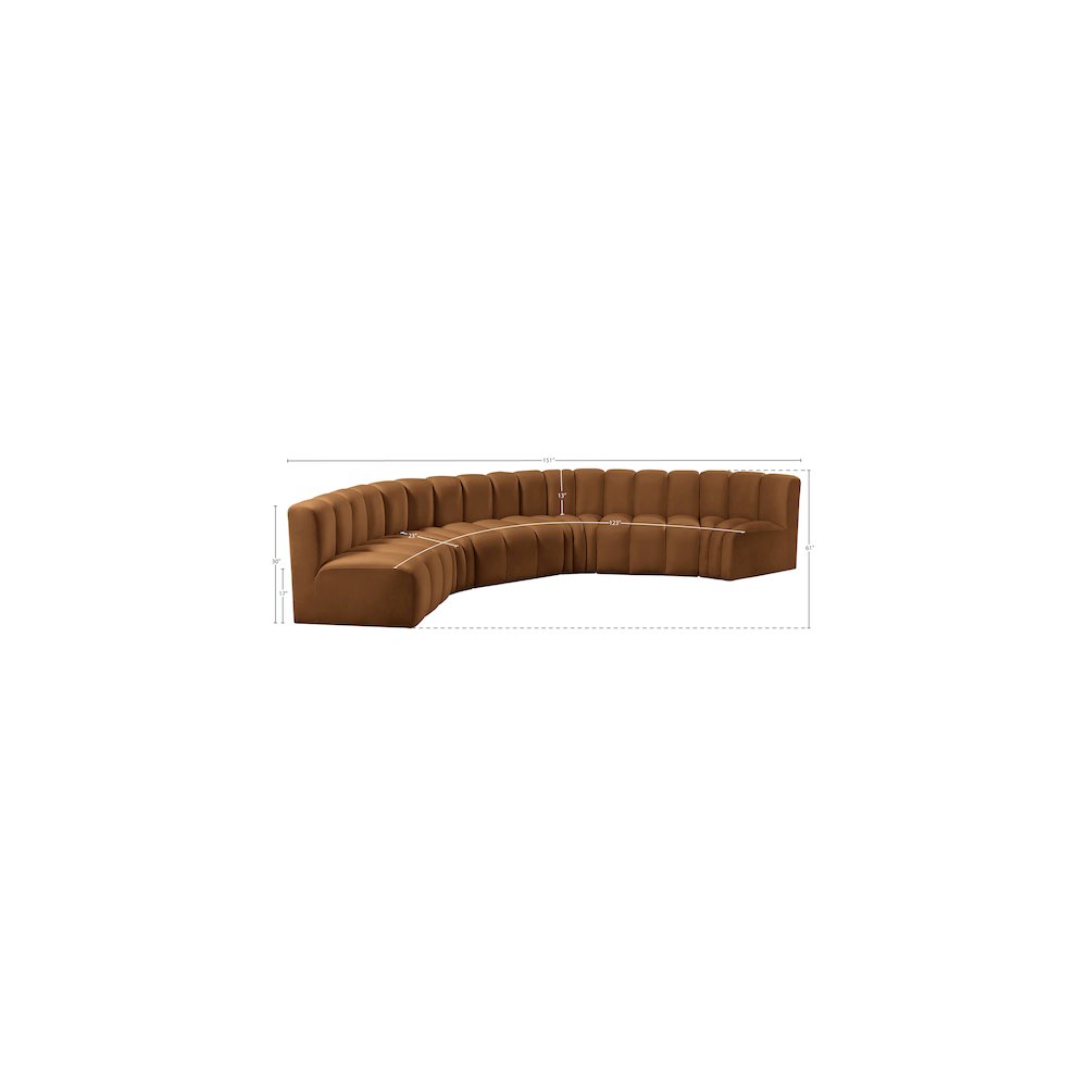 Arc Saddle Velvet Modular Sofa. Picture 12