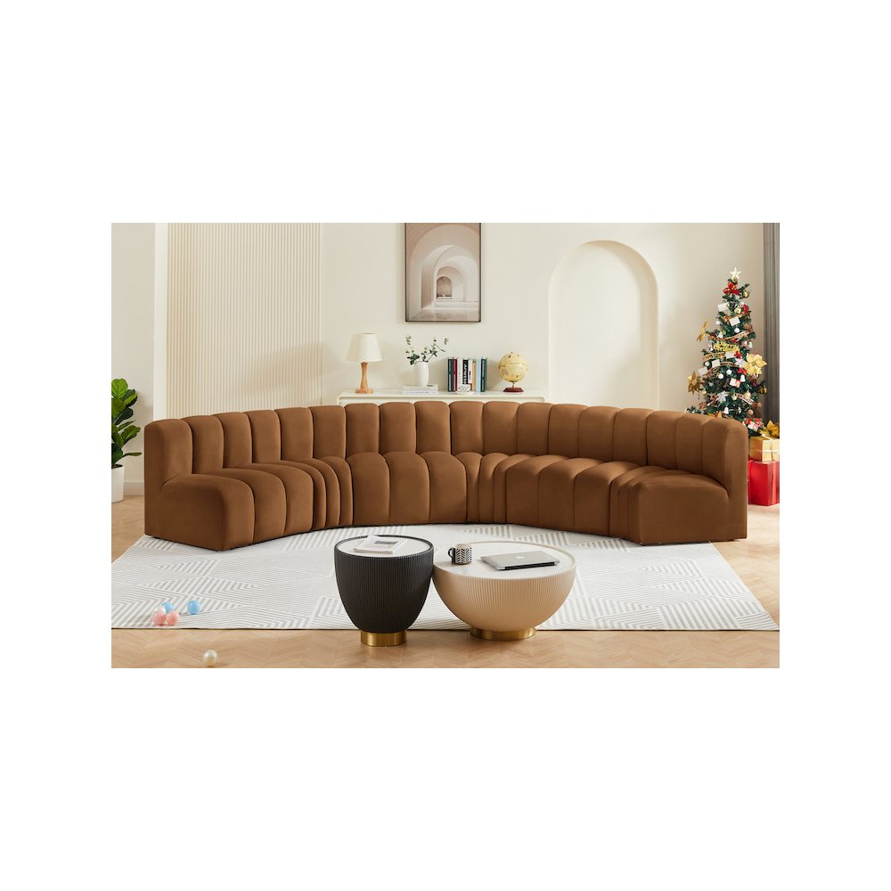 Arc Saddle Velvet Modular Sofa. Picture 2