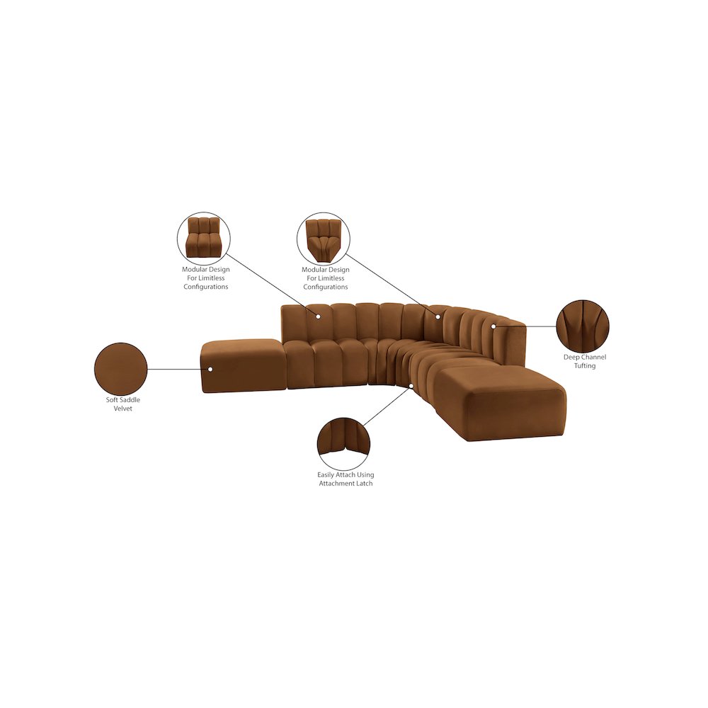 Arc Saddle Velvet Modular Sofa. Picture 14