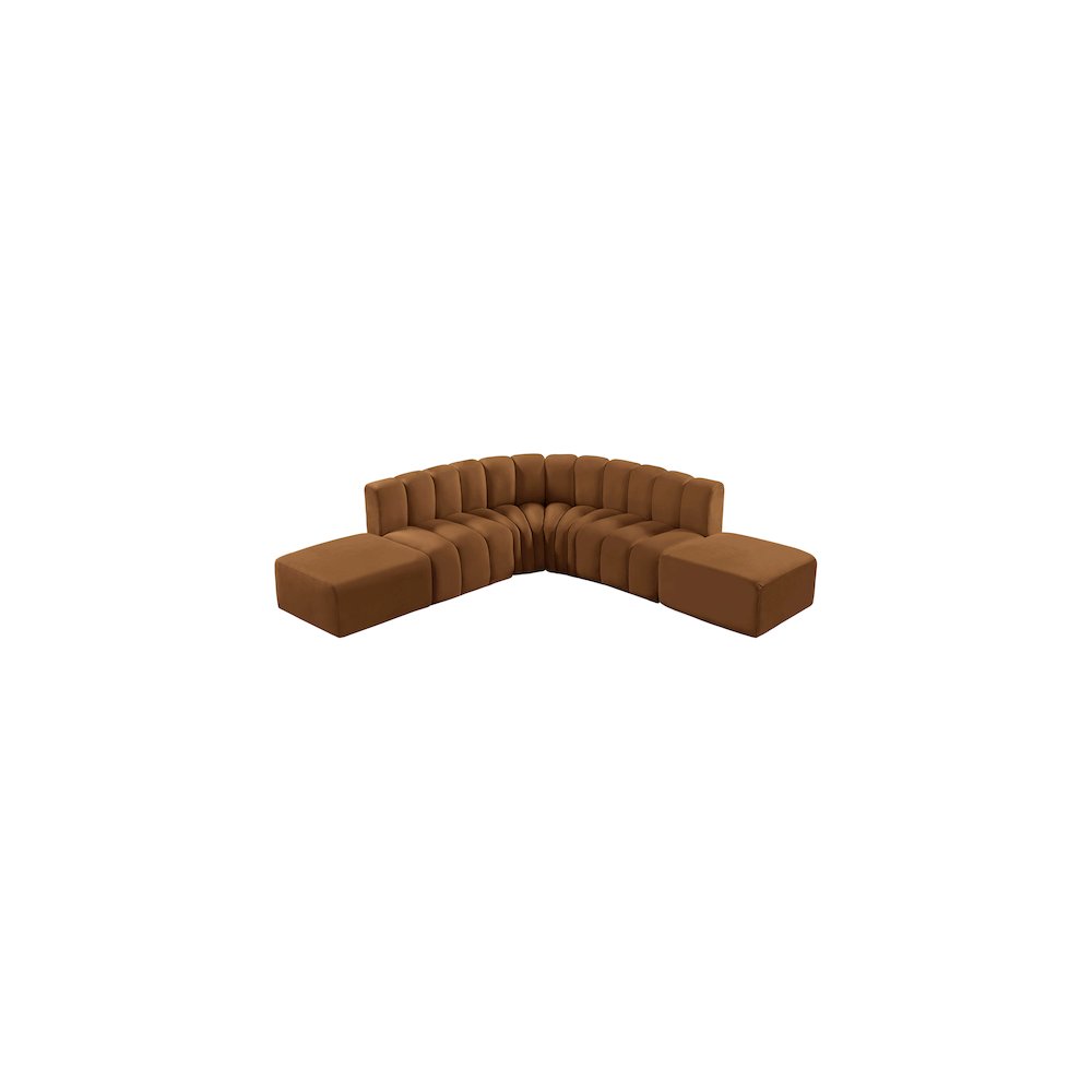 Arc Saddle Velvet Modular Sofa. Picture 4
