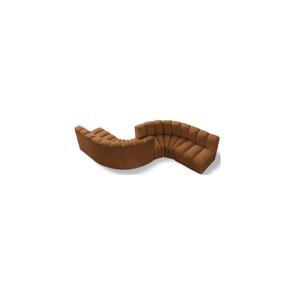 Arc Saddle Velvet Modular Sofa. Picture 1