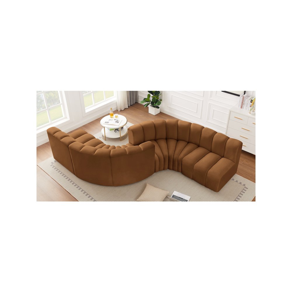 Arc Saddle Velvet Modular Sofa. Picture 2